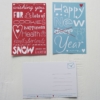 Kerst- en nieuwjaarskaarten letters illustraties