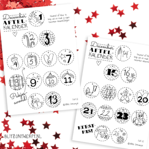 Kerstmis December aftelkalender free printable
