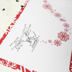 Zakelijke Kerstkaart Crane illustratie drone boorplatform
