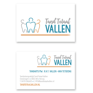 Logo huisstijl visitekaart Tandarts praktijk Tand Totaal Vallen_ Blitz Ontwerpt