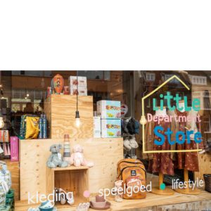 Winkelruit belettering gevelreclame Little Department Store Blitz Ontwerpt
