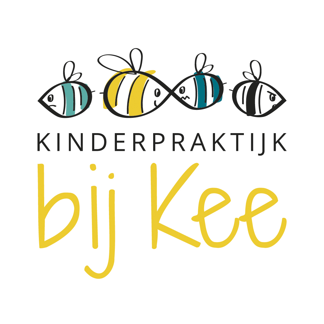 Kinderpraktijk bij Kee Logo bijtjes Blitz Ontwerpt
