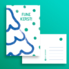 Kerstkaart illustratie Kerstboom winter Blitz Ontwerpt