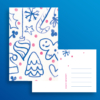 Kerstkaart illustratie gingerbread peperkoekmannetje Blitz Ontwerpt