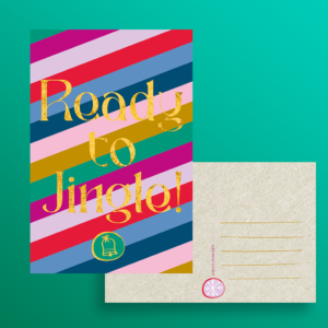 Kerstkaart illustratie Ready to Jingle Duurzaam papier Blitz Ontwerpt