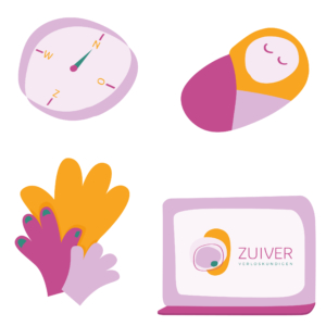 Illustraties zwangerschap Zuiver Verloskunde praktijk Ede - Blitz Ontwerpt