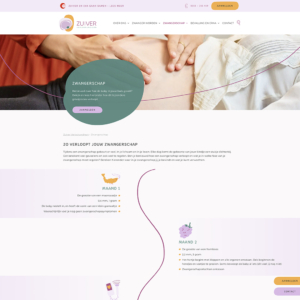 Website illustraties zwangerschap Zuiver Verloskundigen Ede - Blitz Ontwerpt