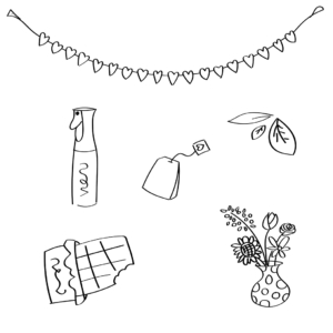Illustraties Pure Generaties Borne Blitz Ontwerpt Illustraties printable chocola bloemen gezondheid